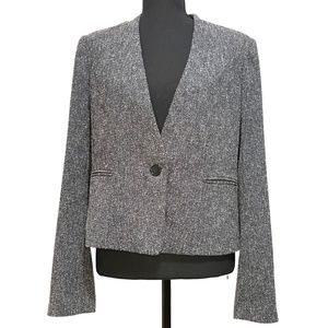 Ann Taylor Tweed Gray Blazer Size 6